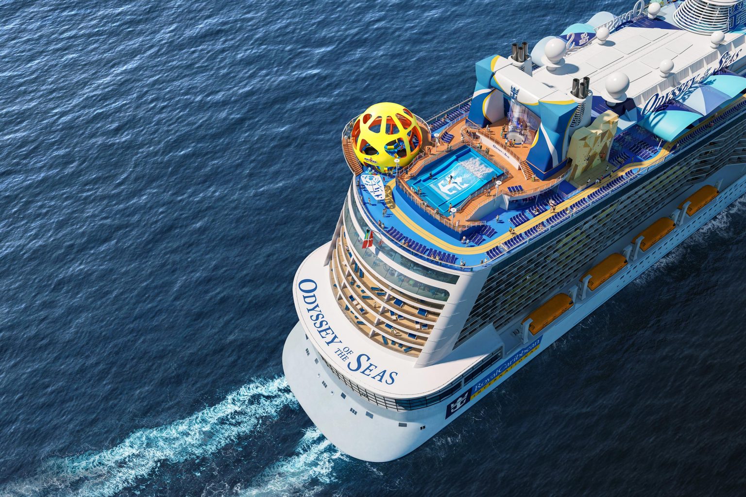 Odyssey of the Seas Aerial View of Skypad Flowrider Operadora 365